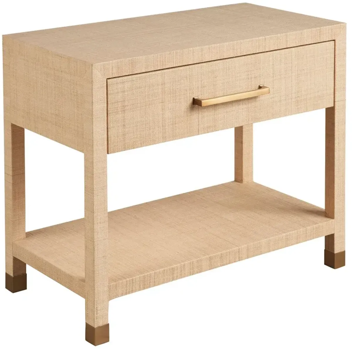 Zander 1-Drawer Nightstand, Natural Raffia