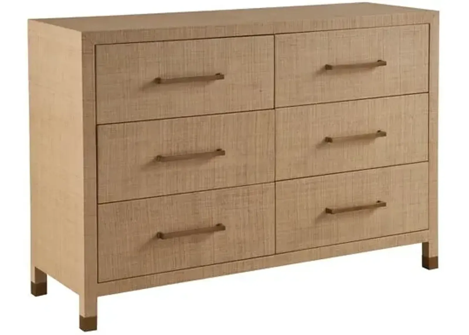 Zander 6-Drawer Dresser - Natural Raffia - Brown