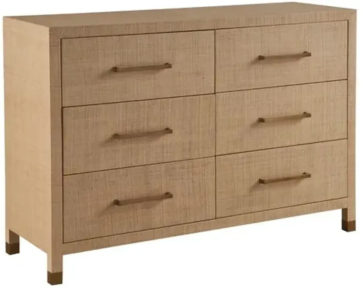 Zander 6-Drawer Dresser - Natural Raffia - Brown