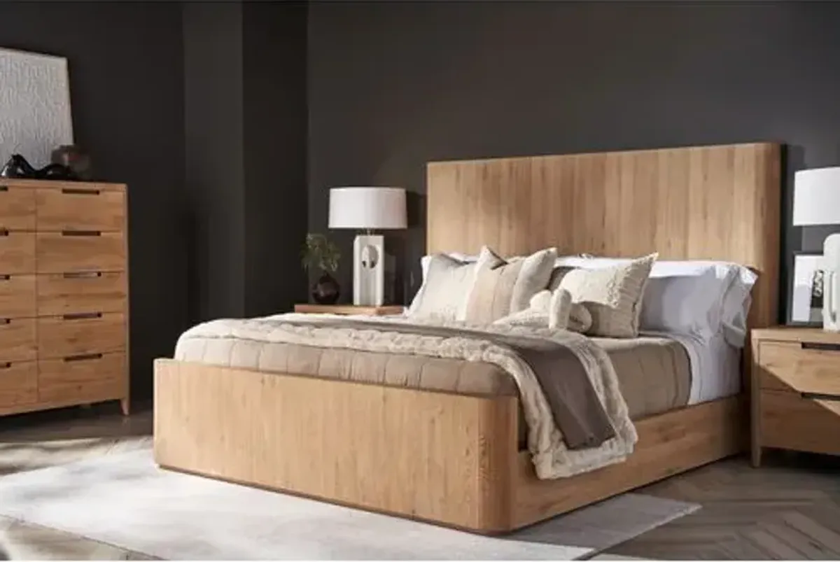 Wrenley Panel Bed - Organic Natural Oak - Brown