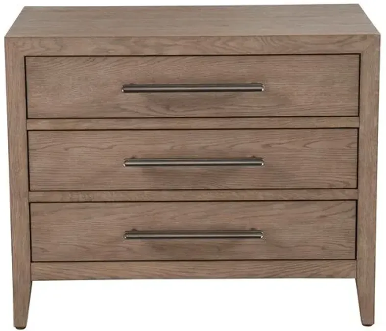 Vivian 3-Drawer Nightstand - Gray Oak