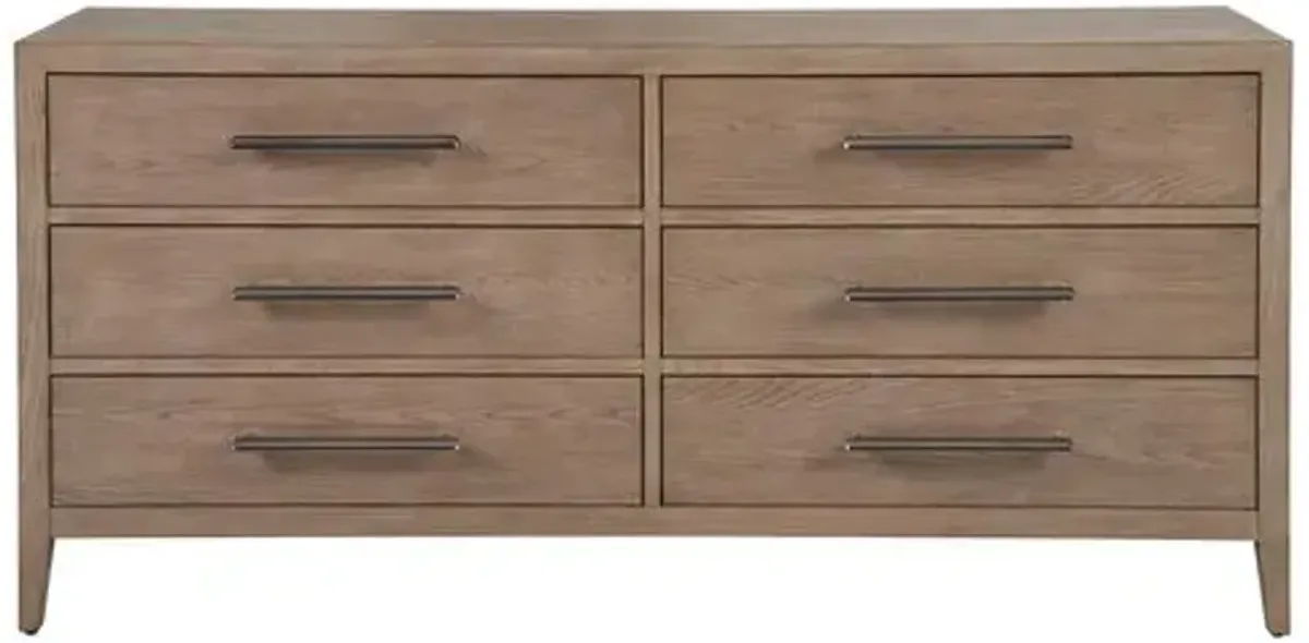 Vivian 6-Drawer Dresser - Gray Oak