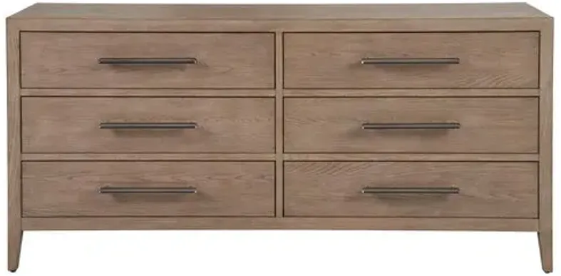 Vivian 6-Drawer Dresser - Gray Oak