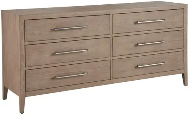 Vivian 6-Drawer Dresser - Gray Oak