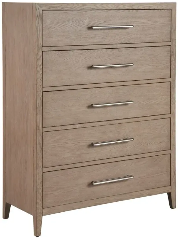 Vivian 5-Drawer Chest, Gray Oak