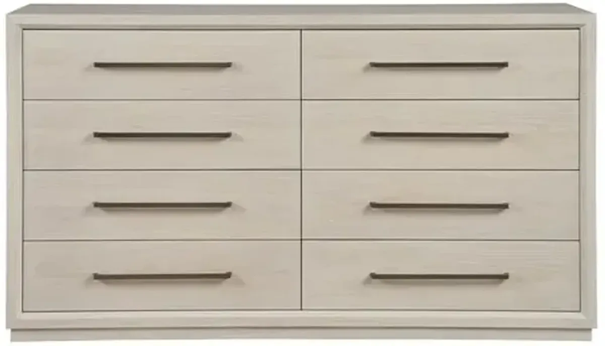 Trixie 6-Drawer Dresser - White Oak - Brown