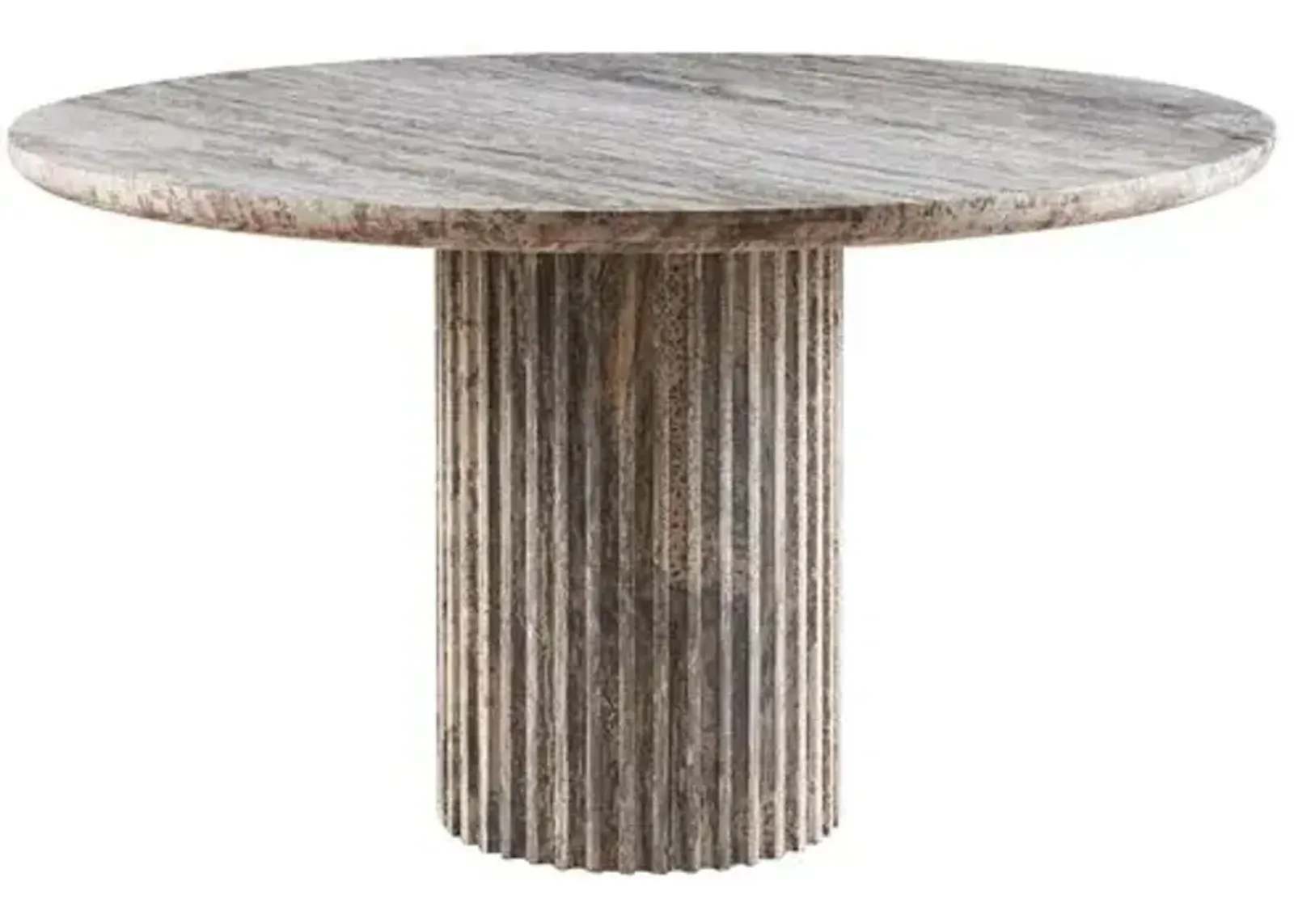 Solly Dining Table - White Travertine