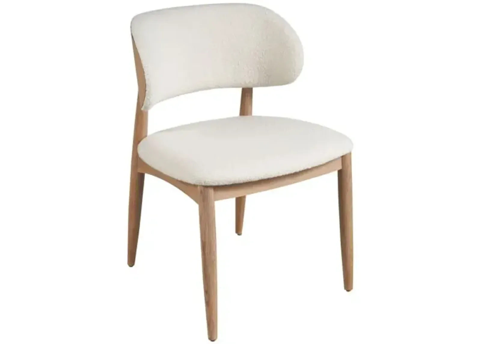 Shunte Side Chair - Natural Oak/Snow Boucle - Brown