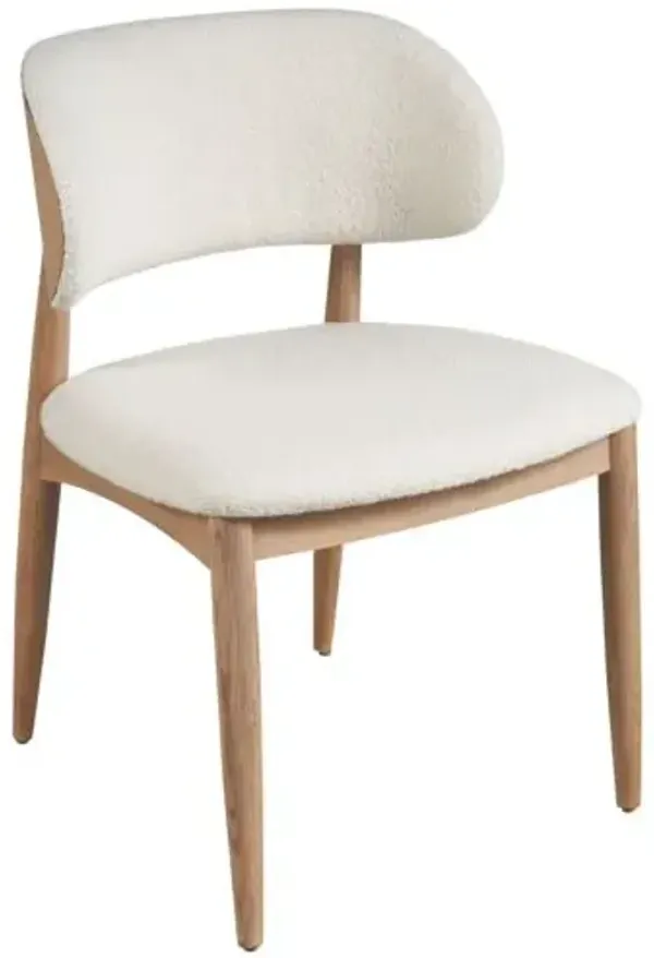 Shunte Side Chair - Natural Oak/Snow Boucle - Brown