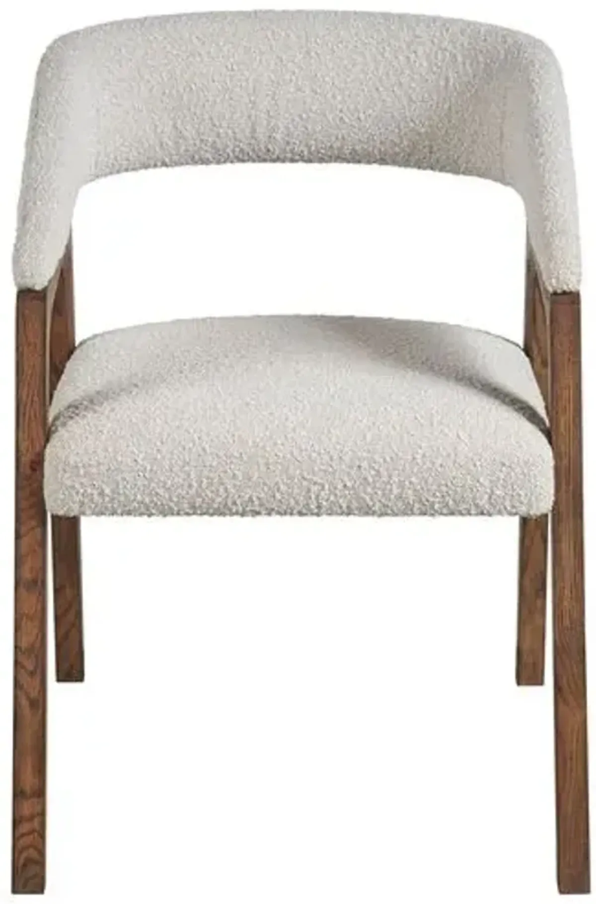 Tenley Dining Chair - Aged Pewter/Snow Boucle - Silver