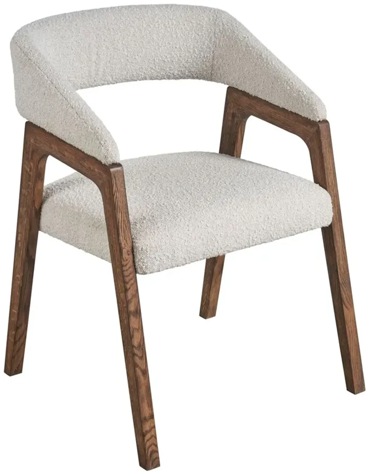 Trissa Dining Chair, Brown Oak/Snow Boucle