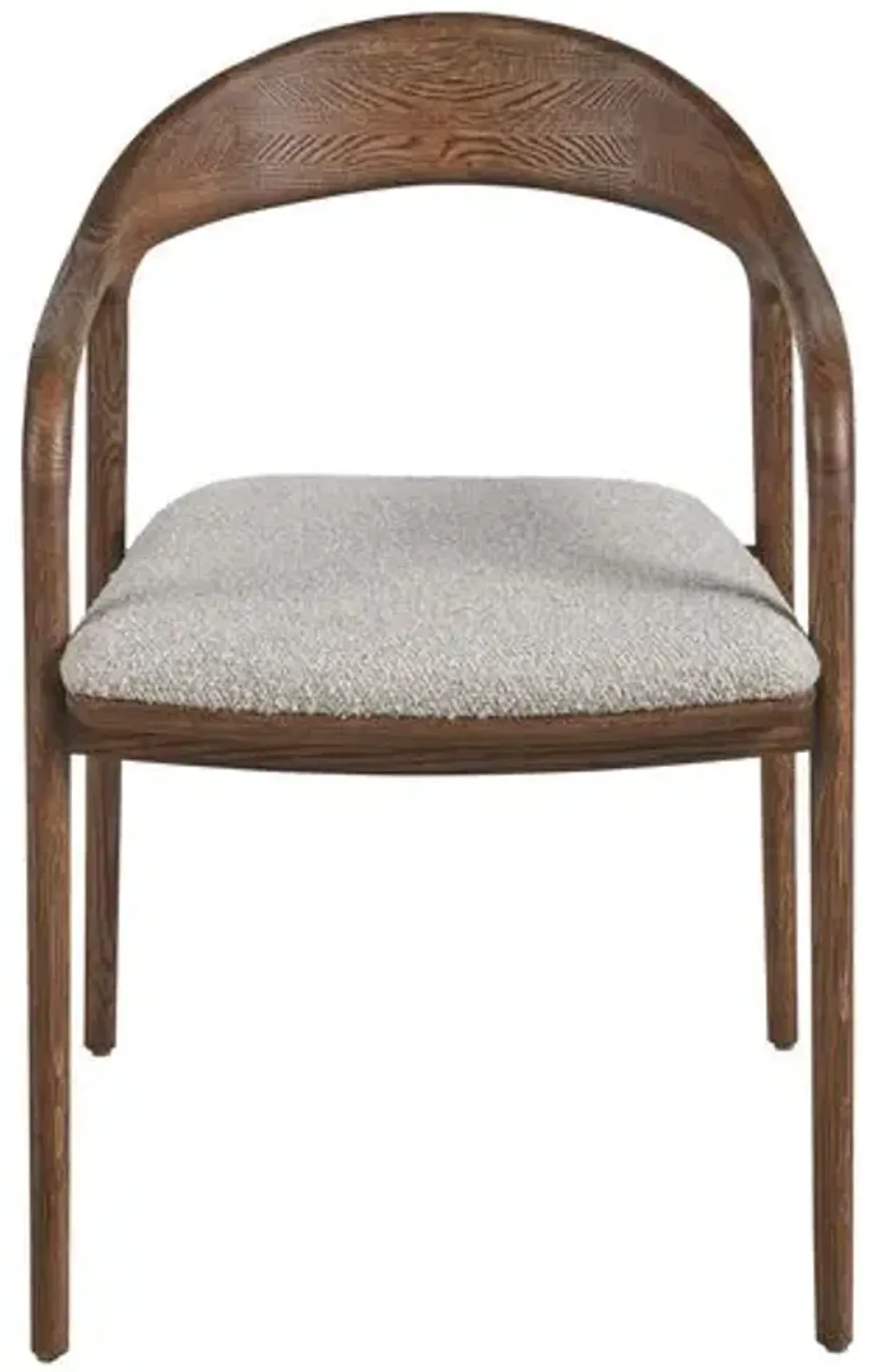 Trissa Dining Arm Chair - Brown Oak/Pebble Boucle