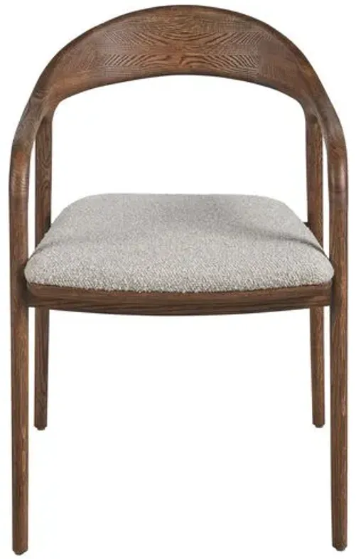 Sariah Dining Arm Chair - Brown Oak/Pebble