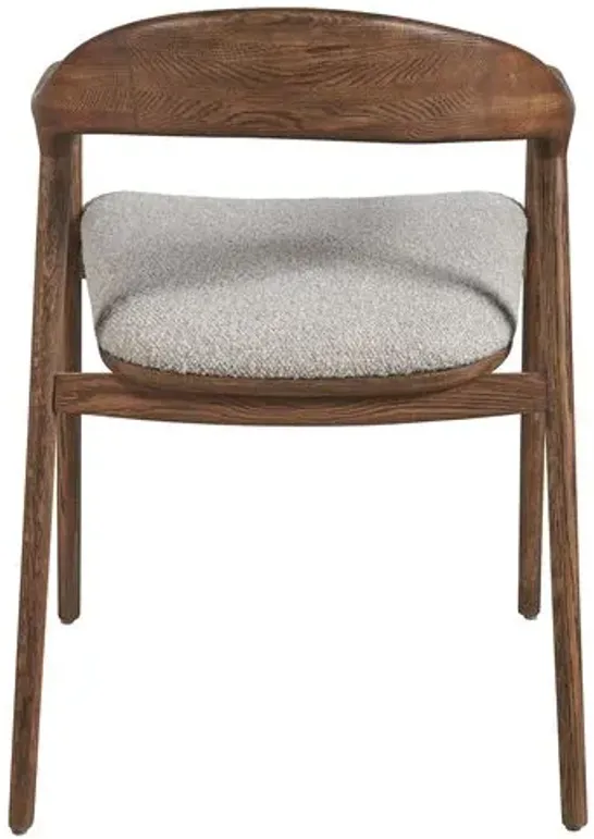 Sariah Dining Arm Chair - Brown Oak/Pebble