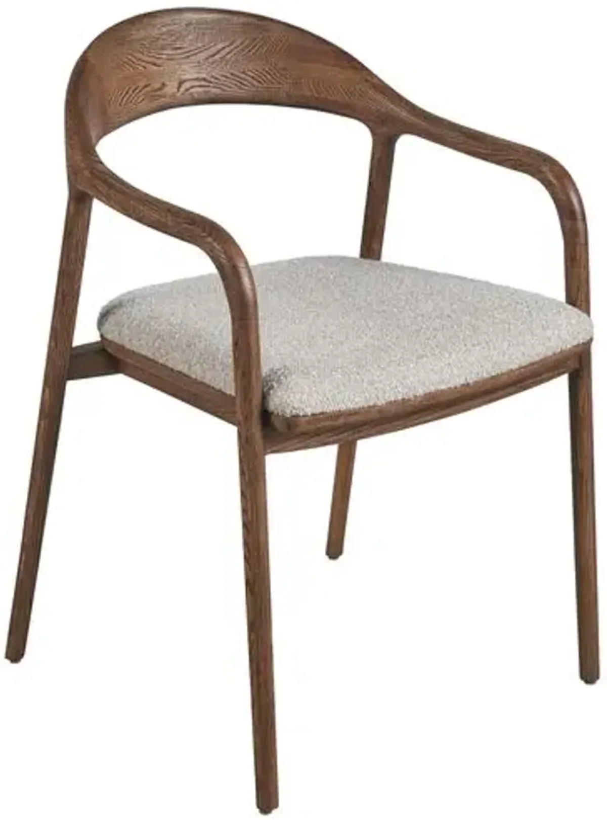 Tenley Dining Arm Chair - Brown Oak/Pebble Boucle