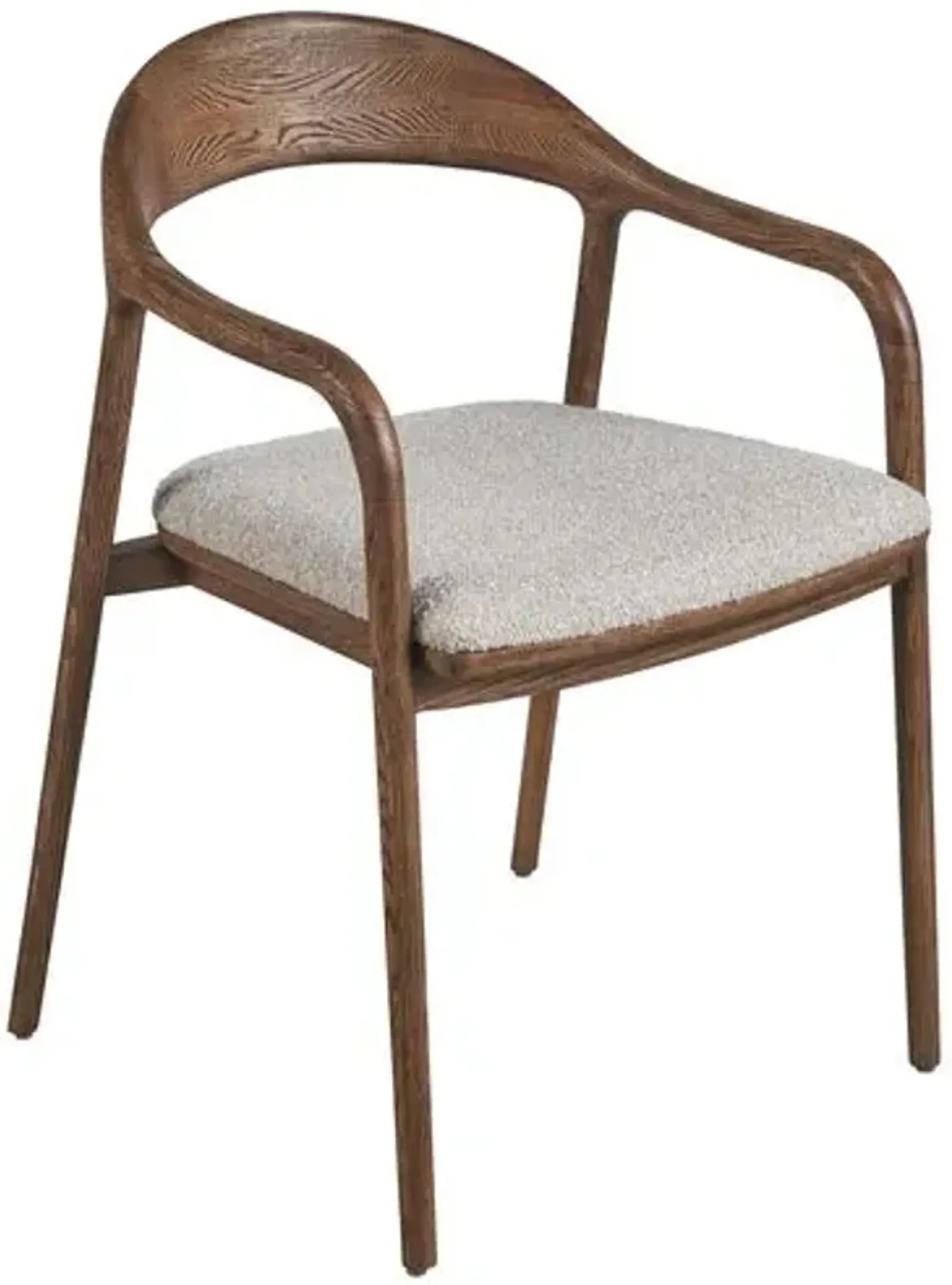 Trissa Dining Arm Chair - Brown Oak/Pebble Boucle