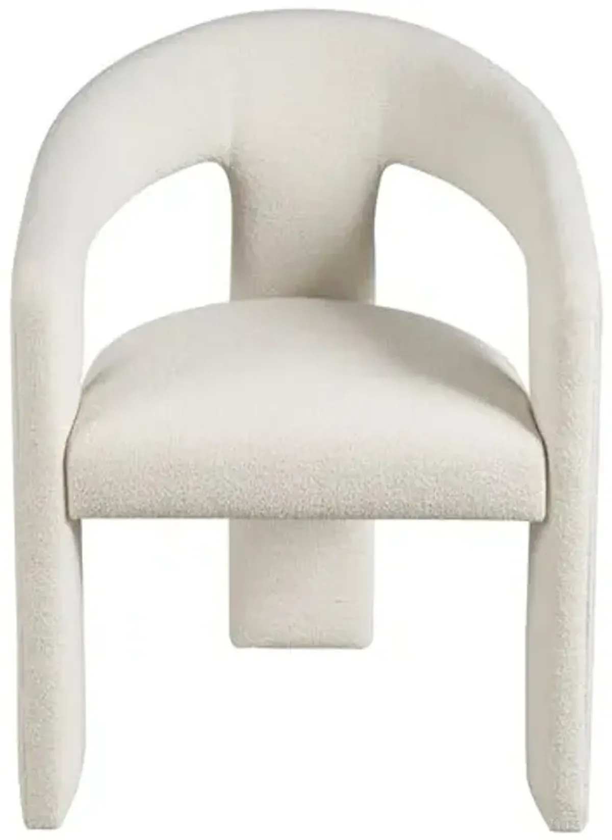 Solly Upholstered Armchair - Ivory Boucle - White