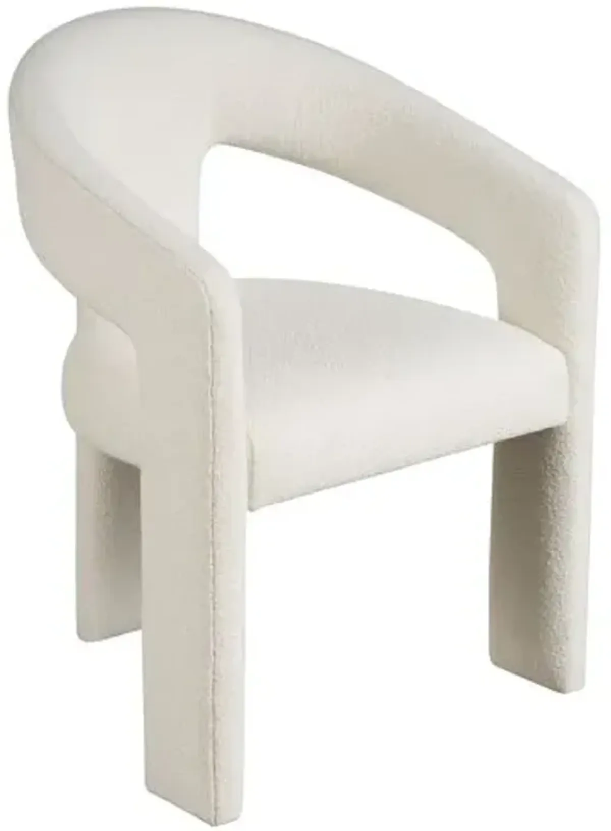 Solly Upholstered Armchair - Ivory Boucle - White