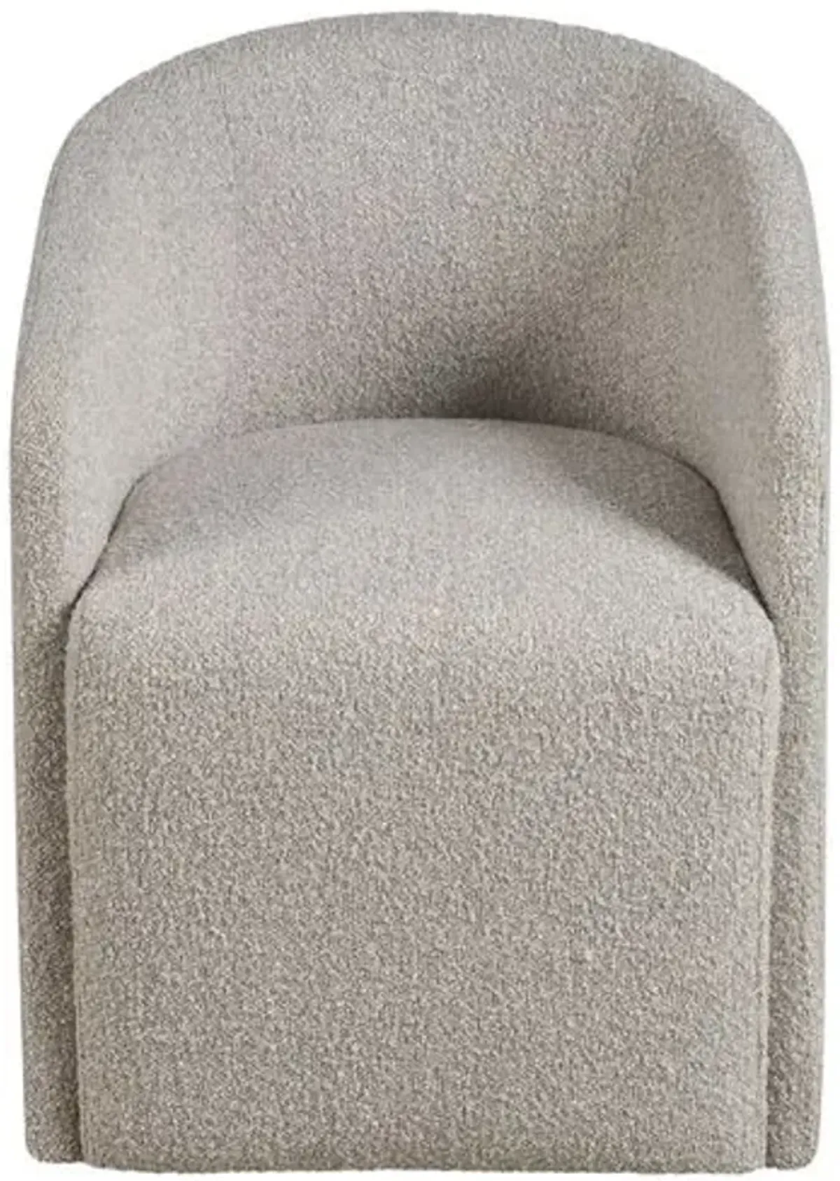 Ross Dining Chair with Casters - Pebble Gray Boucle