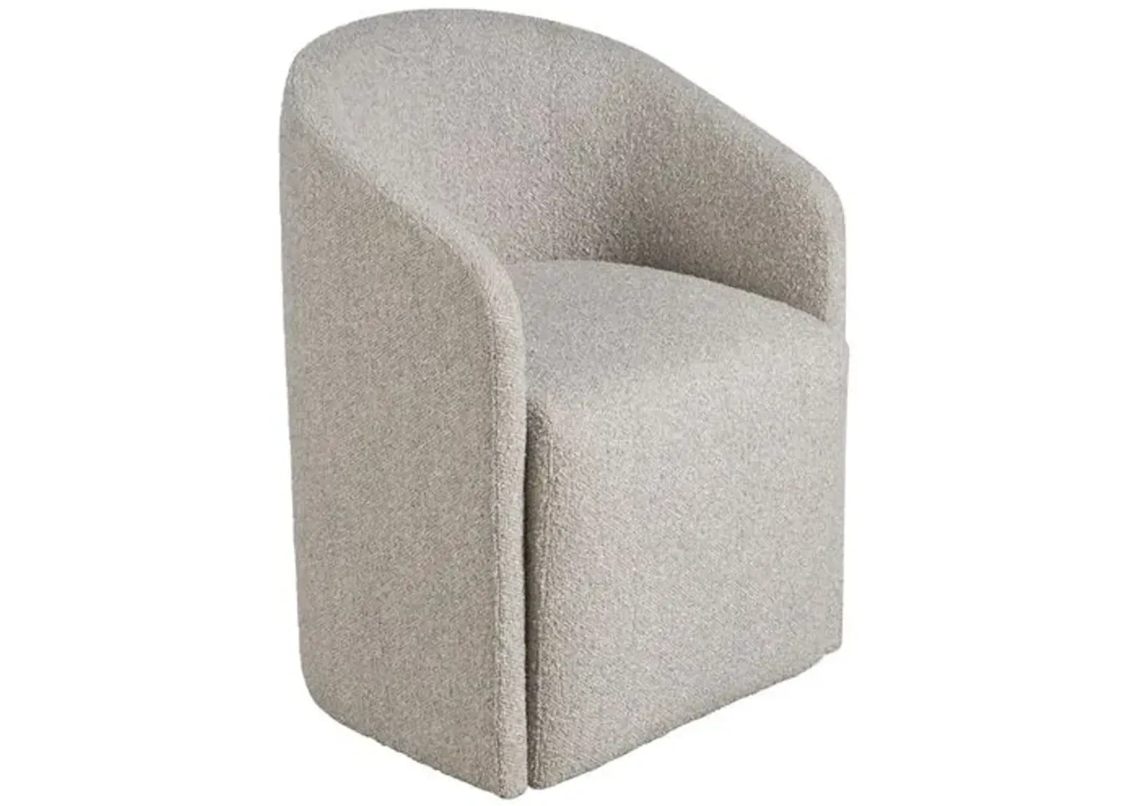 Ross Dining Chair with Casters - Pebble Gray Boucle