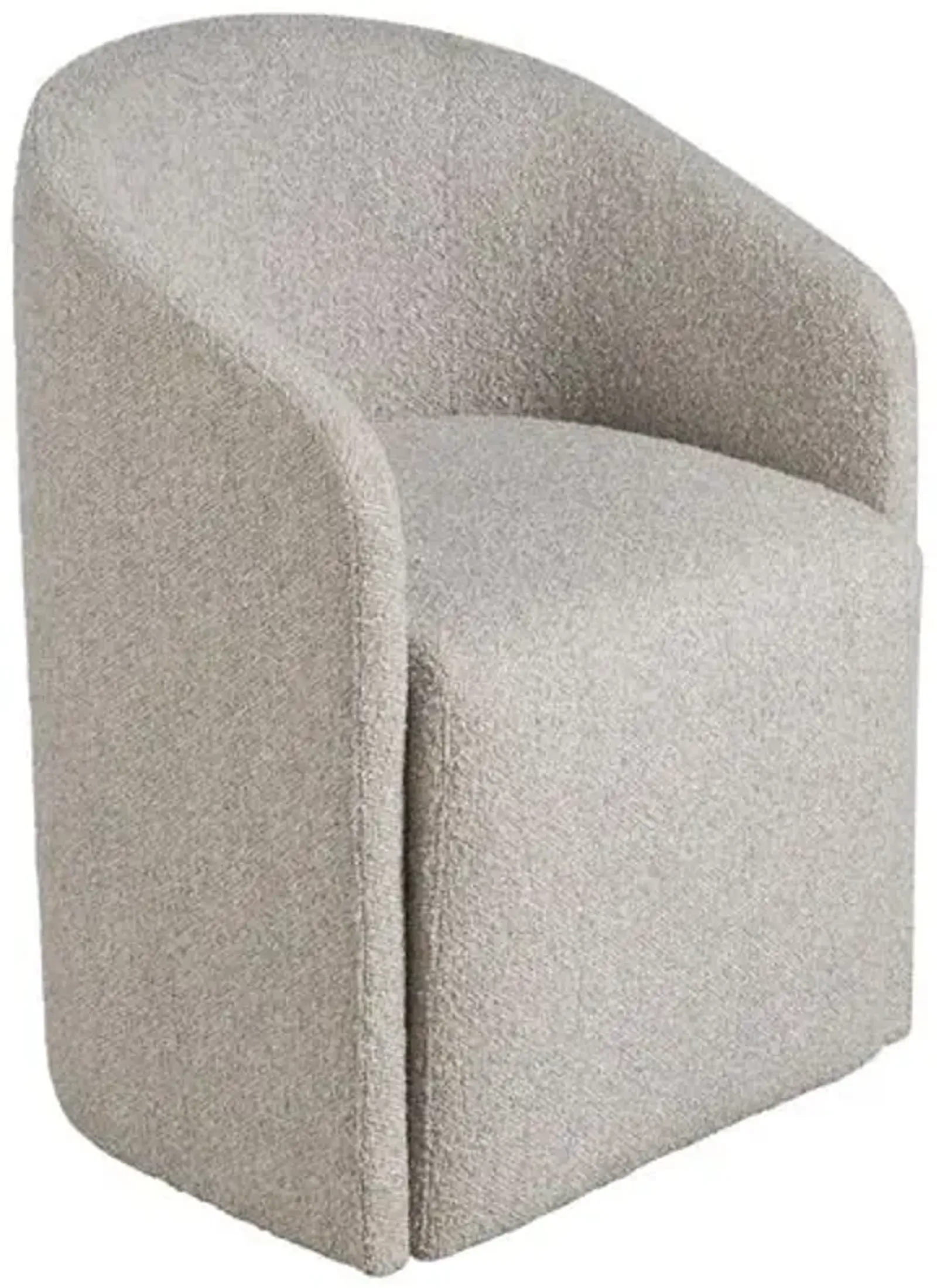 Ross Dining Chair with Casters - Pebble Gray Boucle