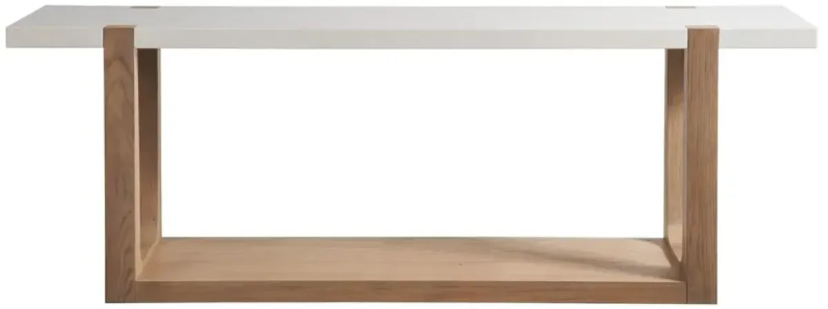 Rosa Console Table, Natural Oak/White Quartz