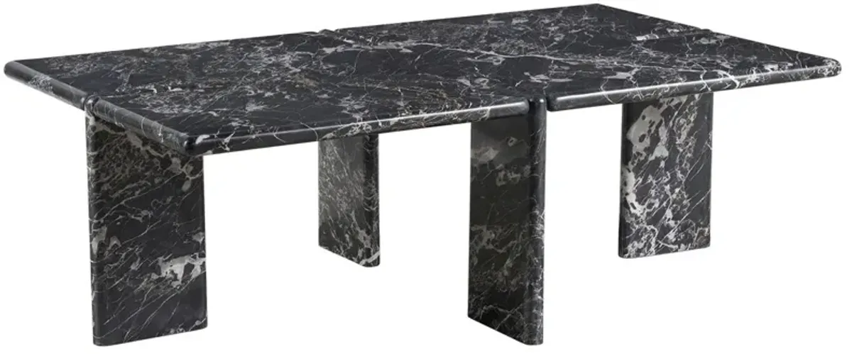 Rivenna Cocktail Table, Black Portoro Marble