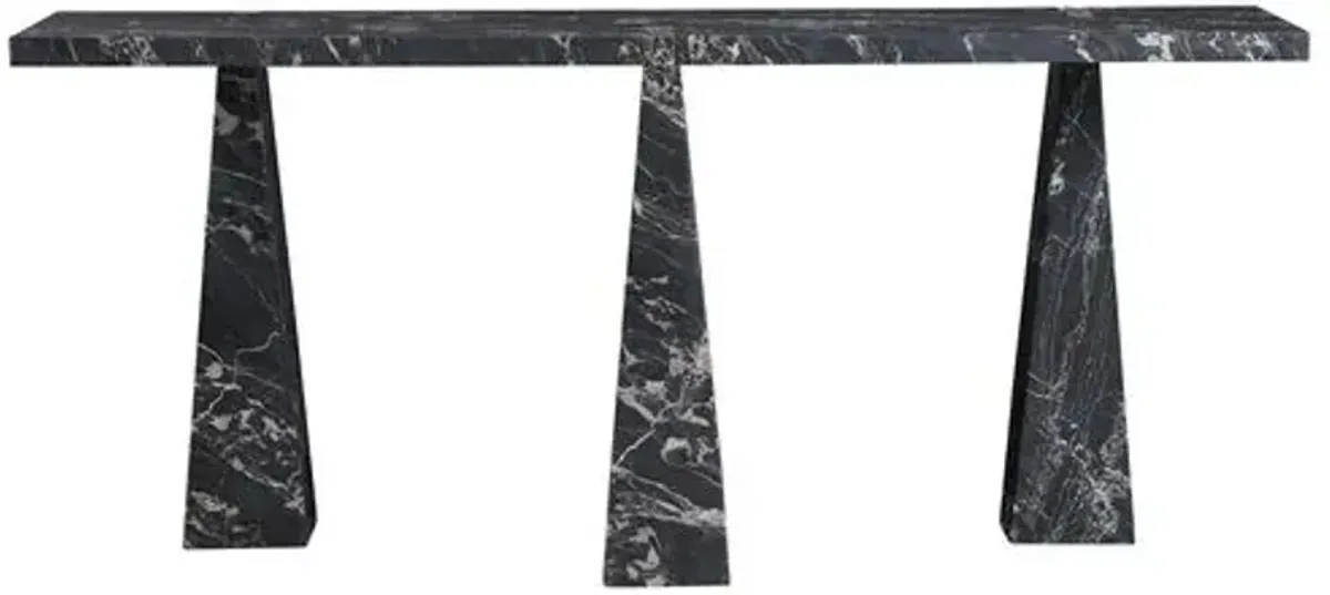 Rivenna Sofa Console Table - Black Portoro Marble