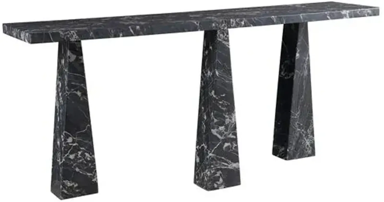 Rivenna Sofa Console Table - Black Portoro Marble