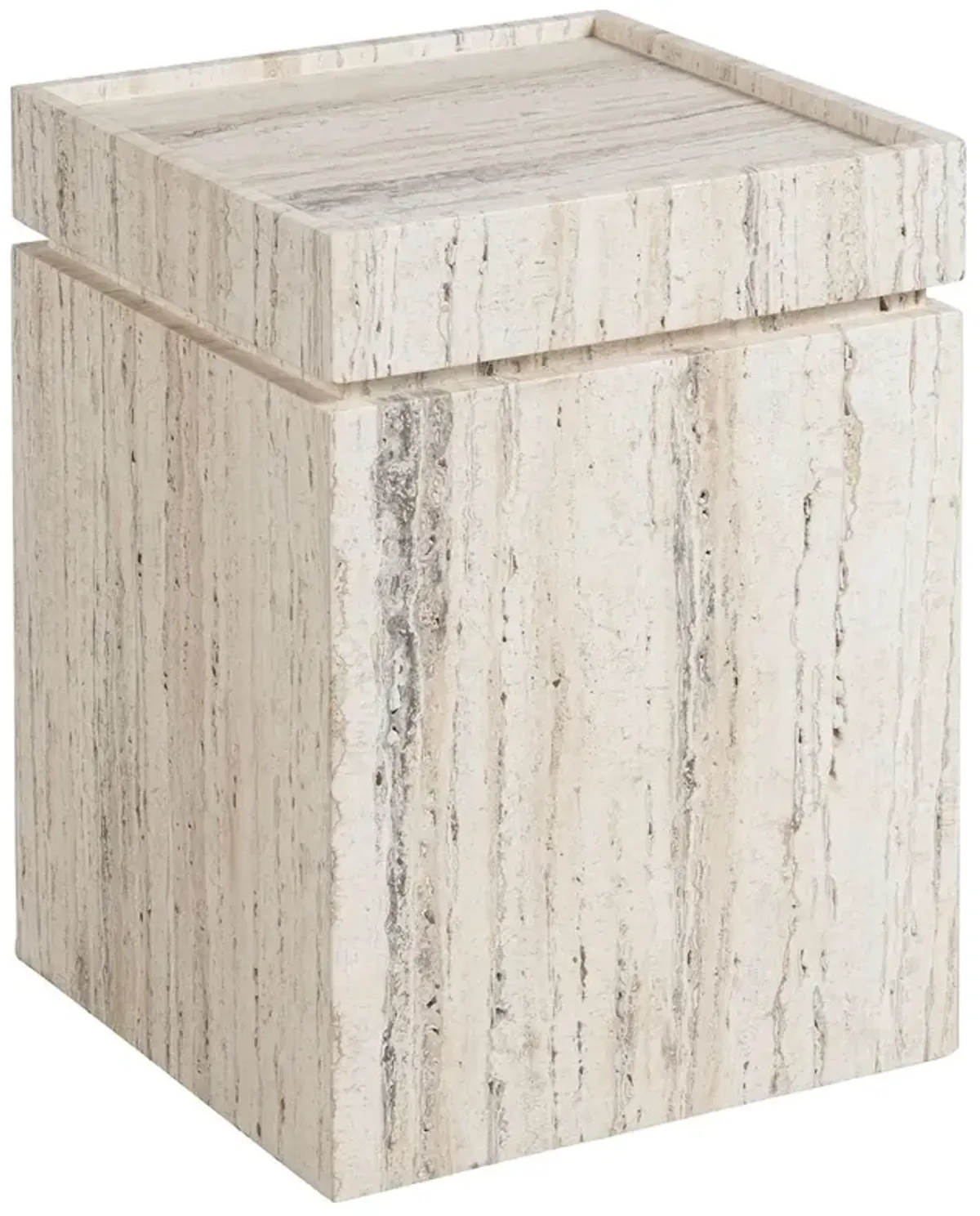 Ronan Accent Table, White Travertine