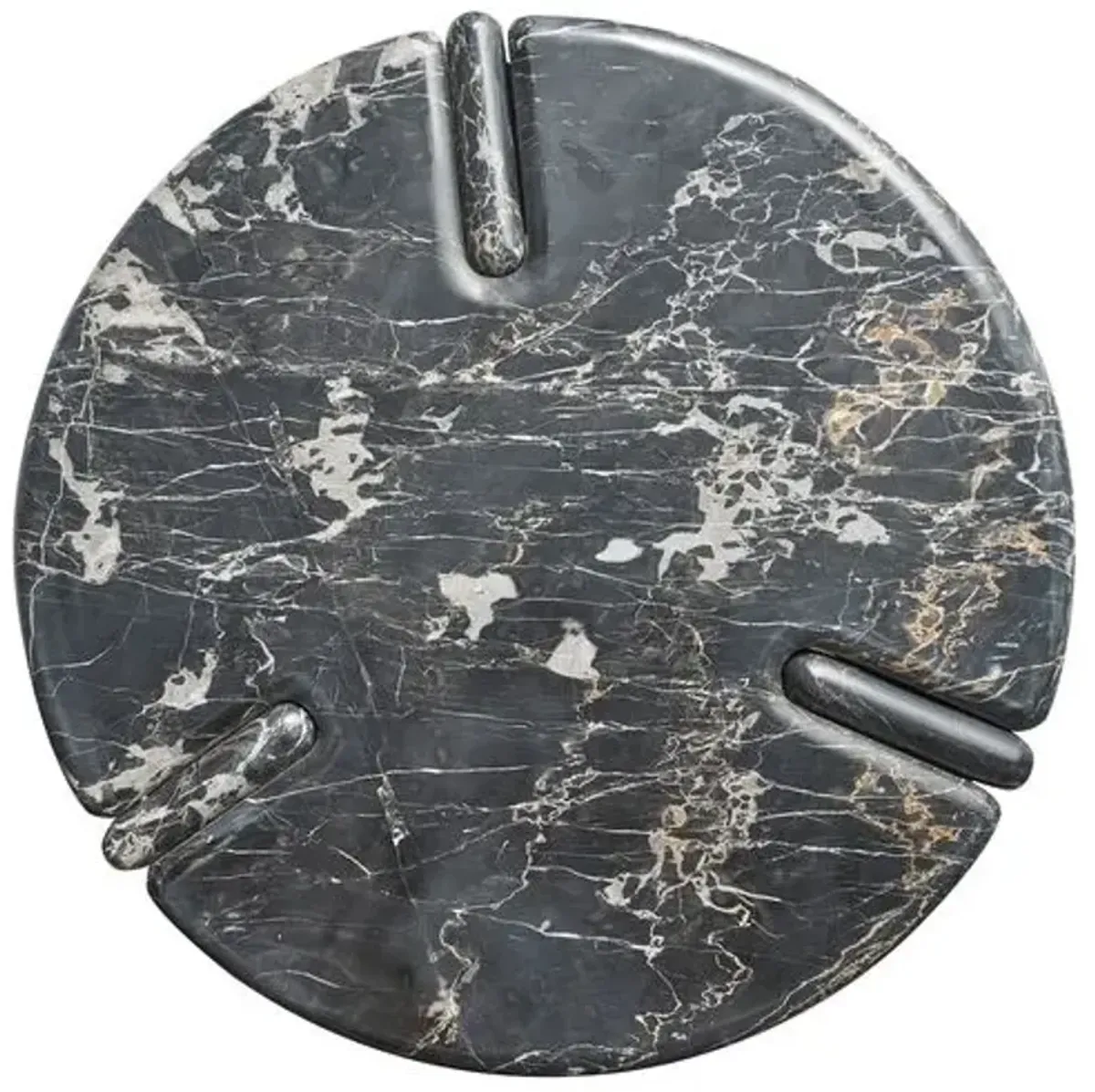 Rivenna End Table - Black Portoro Marble - Gold