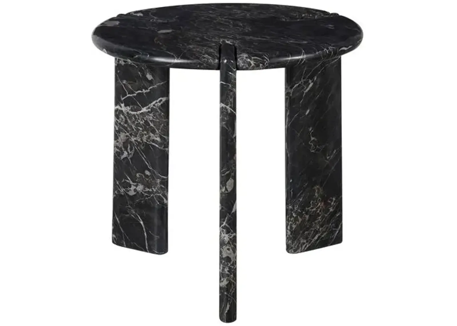 Rivenna End Table - Black Portoro Marble - Gold