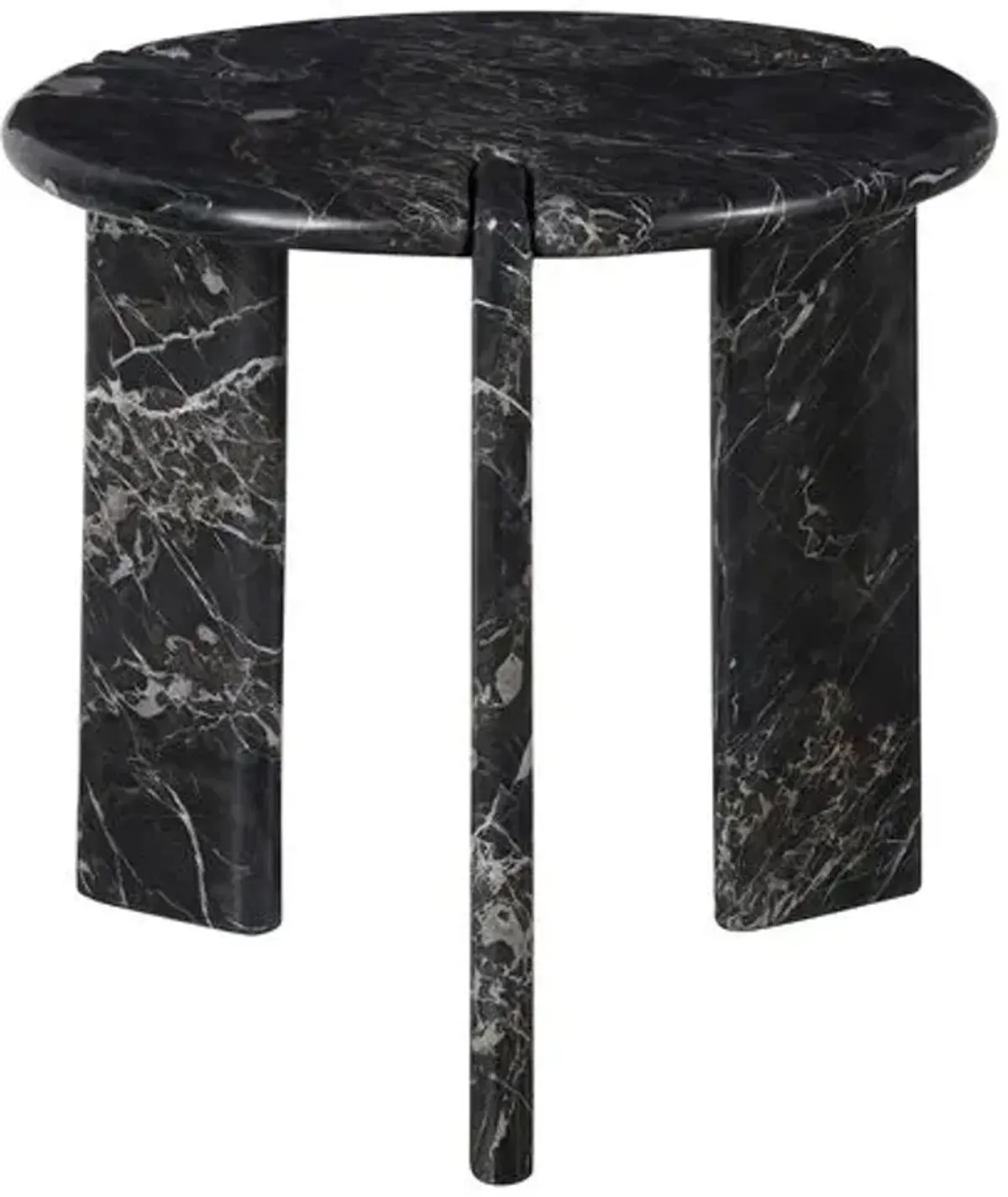 Rivenna End Table - Black Portoro Marble - Gold