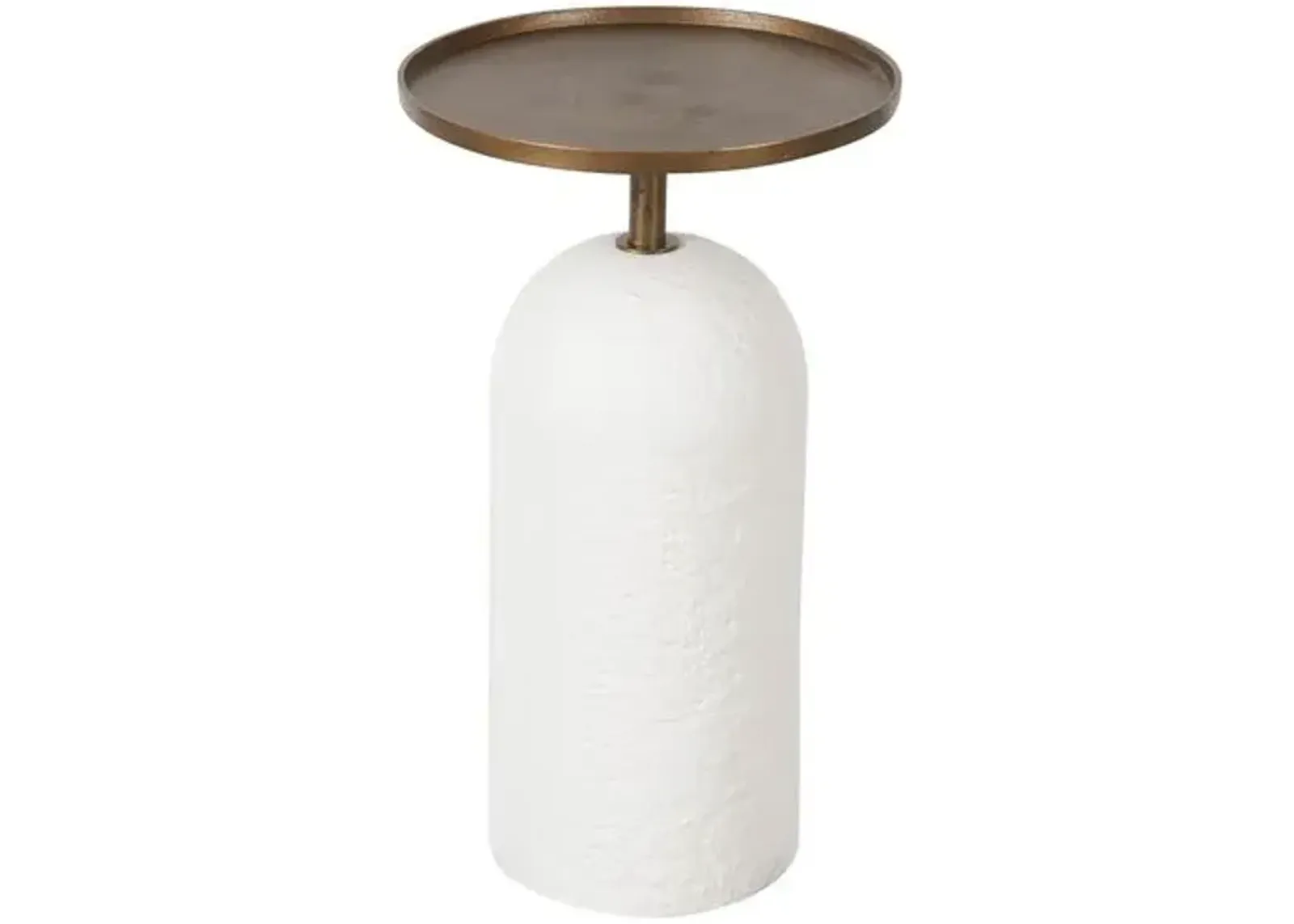 Miriam Martini Table - White Plaster/Gold