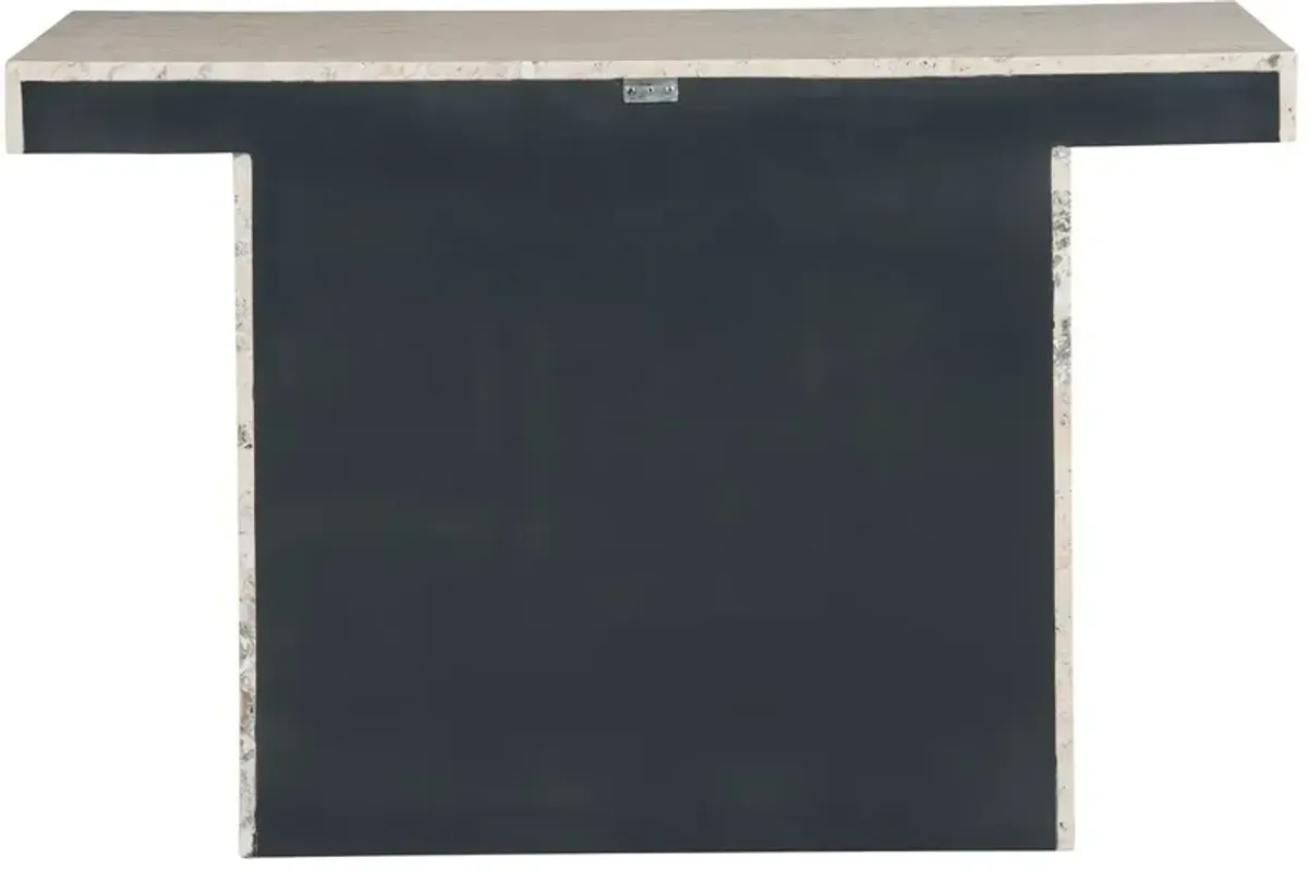 Ronan Console Table, White Travertine