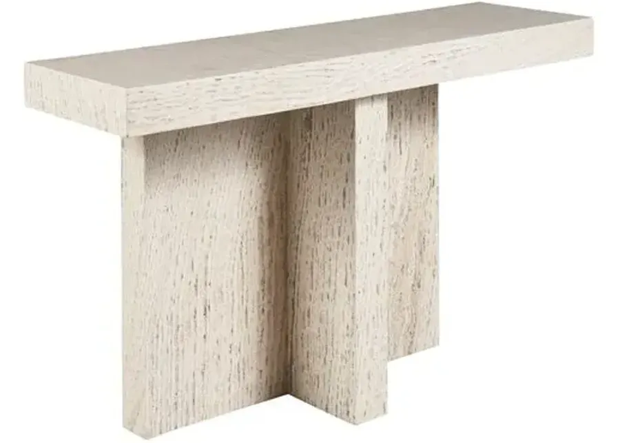 Ronan Console Table - White Travertine