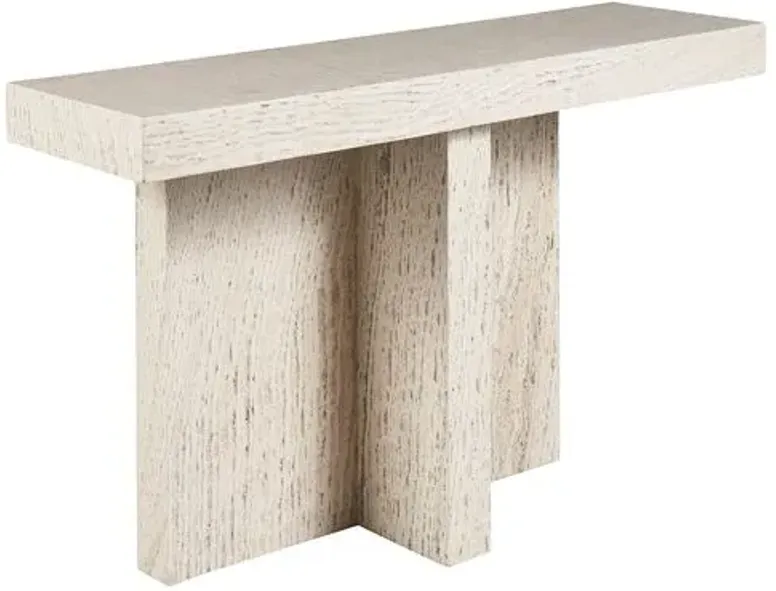 Ronan Console Table - White Travertine