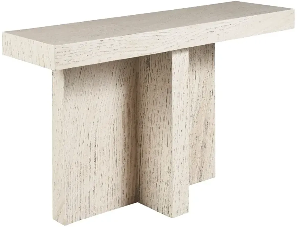 Ronan Console Table, White Travertine