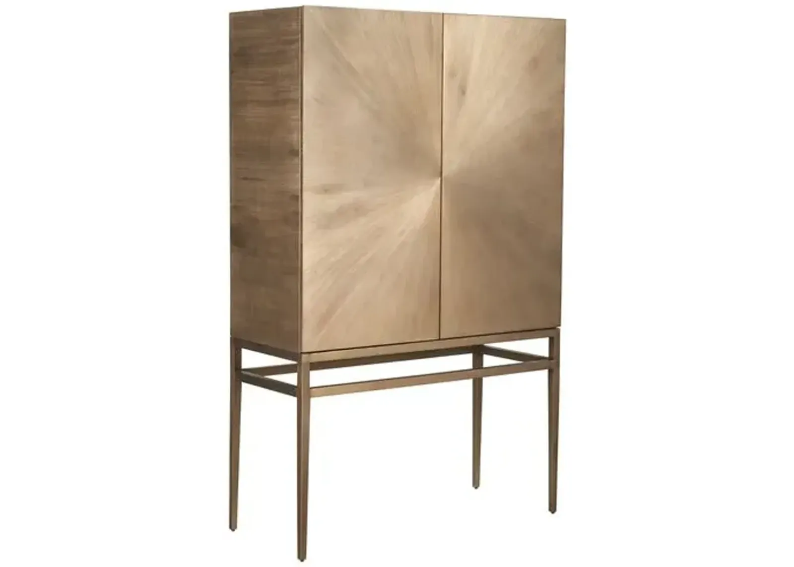 Lynn Bar Cabinet - Aged Brass - Gold