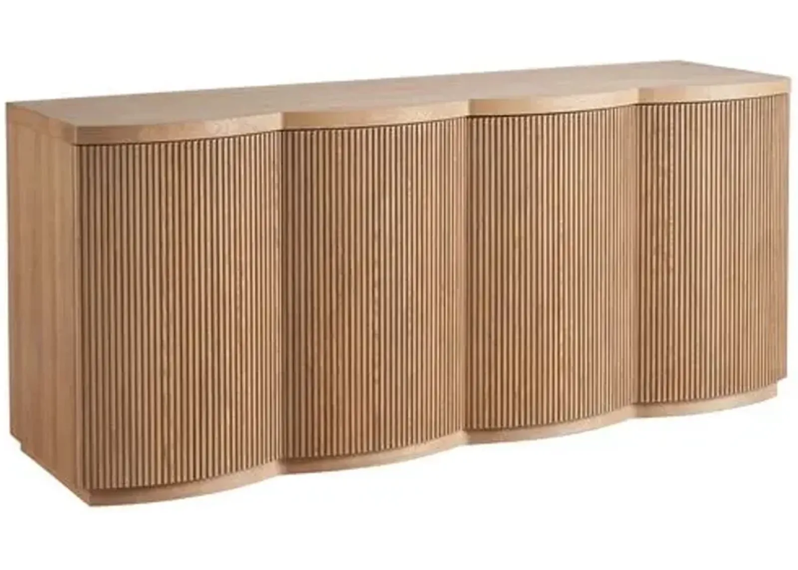 Romina Fluted Credenza - Natural Oak - Brown