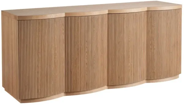 Romina Fluted Credenza, Natural Oak