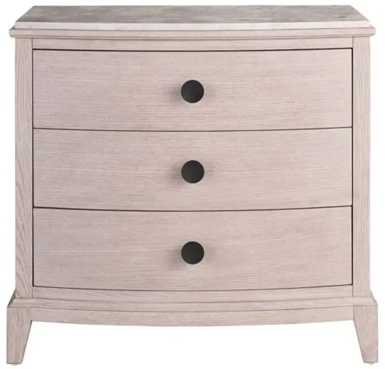 Kyna 3-Drawer Nightstand with Stone Top