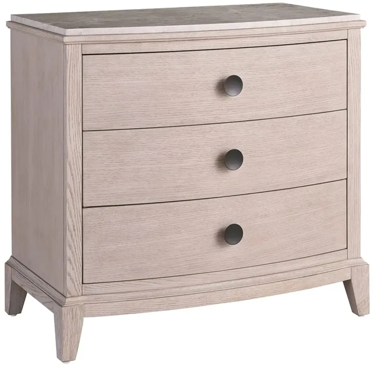 Kyna 3-Drawer Nightstand w/ Stone Top