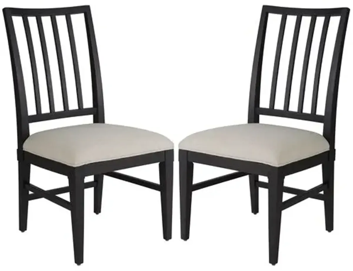 Set of 2 Kyna Splat Back Side Chairs - Black