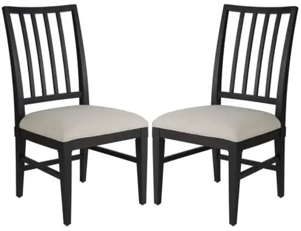 Set of 2 Kyna Splat Back Side Chairs - Black