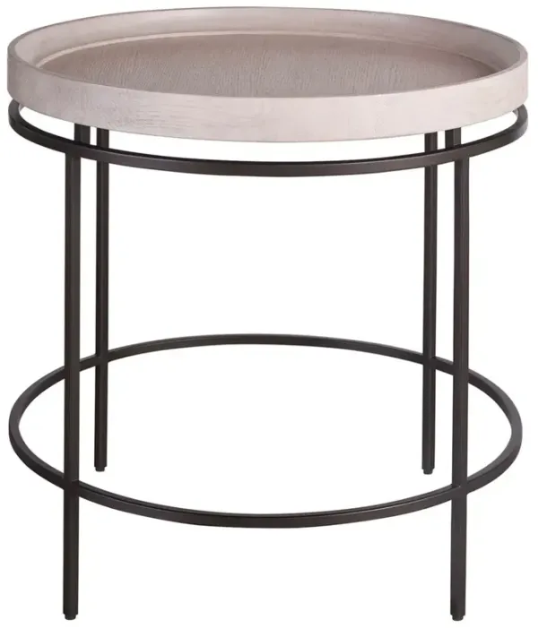 Lozzie Round Accent Table, Rolling Fog