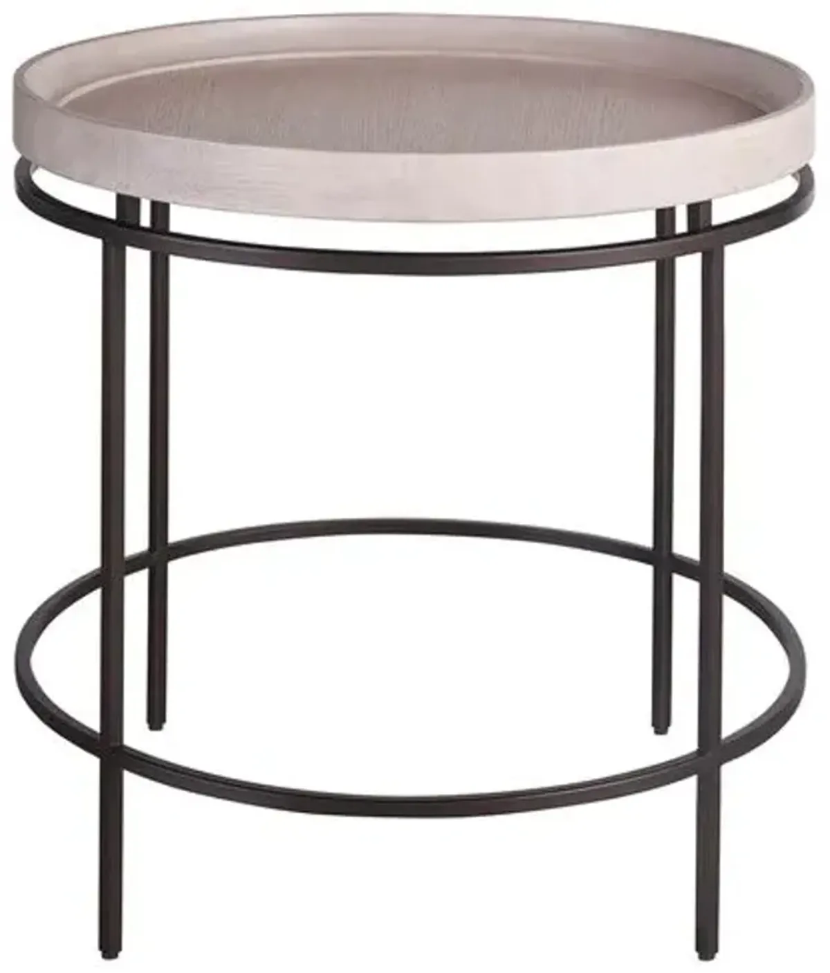 Lozzie Round Accent Table - Rolling Fog - 25Hx26Wx26D in