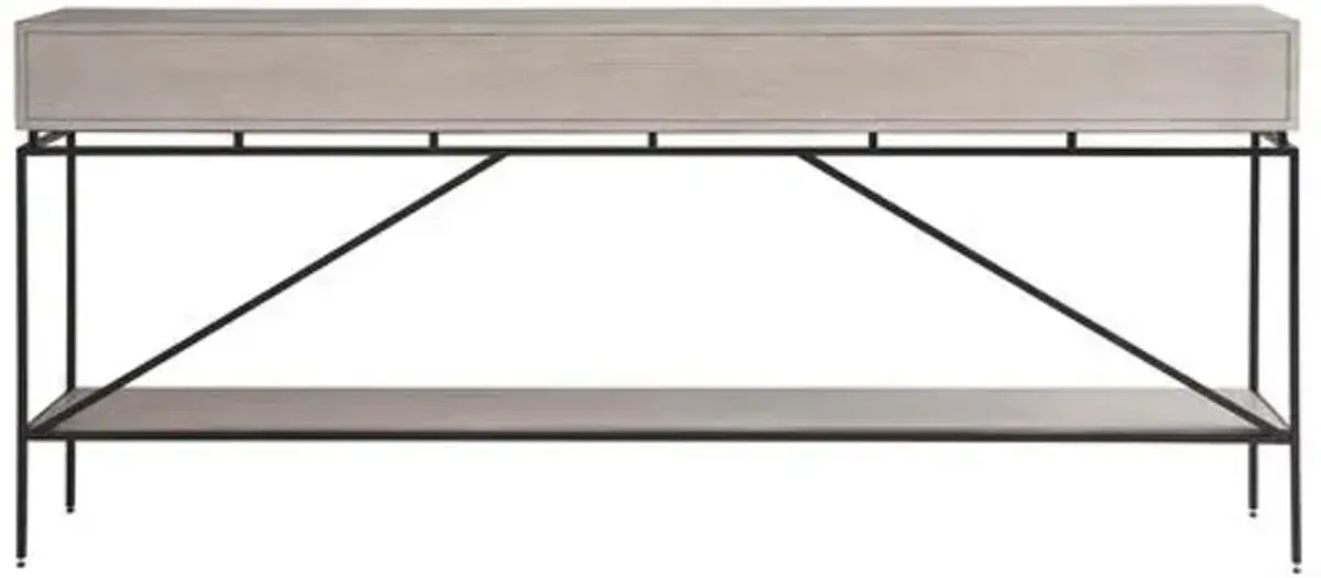 Kyna Long 4-Drawer Console Table - Rolling Fog