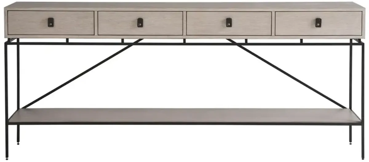 Kyna Long 4-Drawer Console Table, Rolling Fog