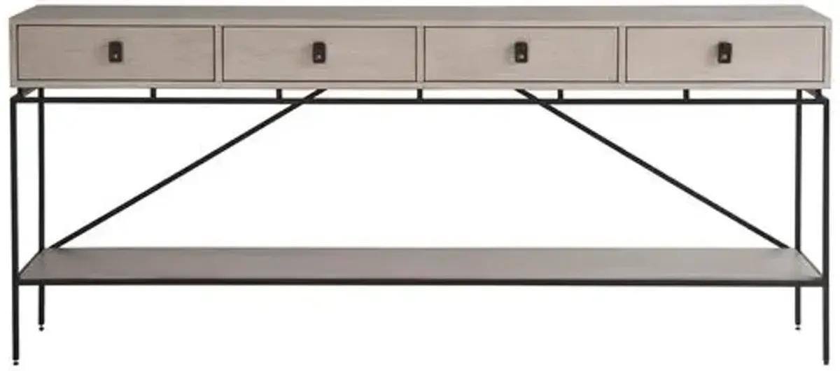 Kyna Long 4-Drawer Console Table - Rolling Fog